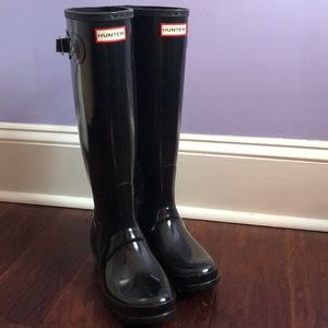 Tall Black Hunter Rain Boots